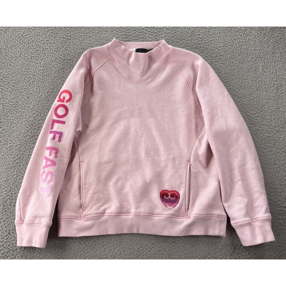 G/Fore Sweatshirt Womens Medium Sweater Golf Fast Pink French Terry Pullover